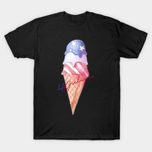 Independence day ice cream water colour T-Shirt